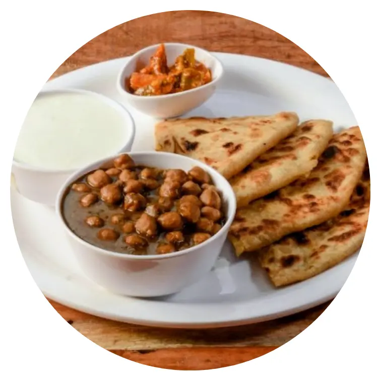 ALOO PARATHA CHOLE CURD (Dine In)